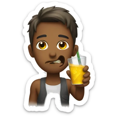 Thirsty emoji mixed with angle emoji  sticker