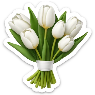 white tulip bouquet  sticker