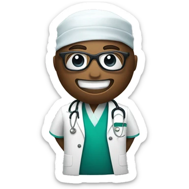 coconut dressed as a medical doctor sticker