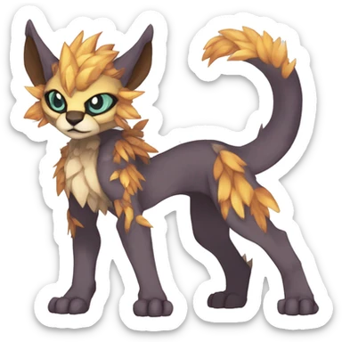 Anthro chibi kawaii Vernid-WickerBeast-Protogen-Primagen-Fakémon Full Body sticker
