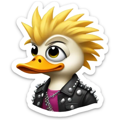 Duck with punk styl sticker