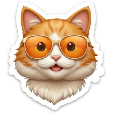 happy Cat wearing sunglasses sticker