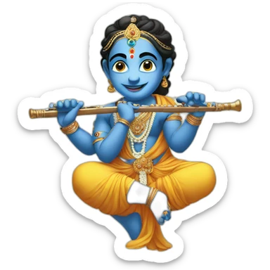krishna with flute sticker
