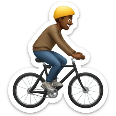 Man doing wheelie on bicycle  sticker