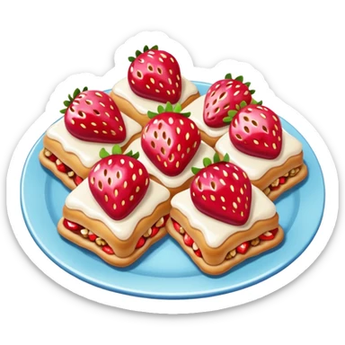 Postres de fresas y  nuez sticker