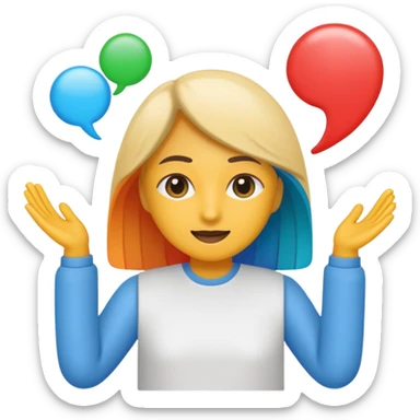 a single bimoji showing the action of contact us sticker