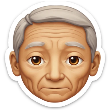 cara vieja por un lado y cara rejuvenecida por otro lado sticker