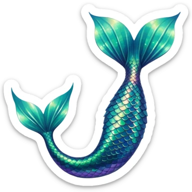 green aqua coloured siren mermaid tail only sticker
