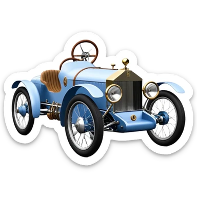  1956 luxury Rolls Royce lowered powerful 4 cylinder engined silver ghost racing cyclekart with advanced rugged independent suspension, power steering and disc brakes  sticker