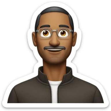 brown man that looks rich like steve jobs sticker