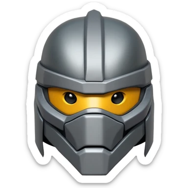 master shredder's helmet from teenage mutant ninja turtles, no eyes or face, just the helmet and related material, lets make it a silhouette.  The last one is best.  lets make it more realistic to the movie sticker