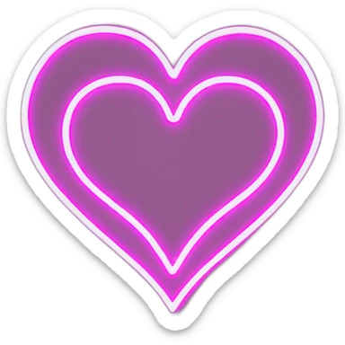 neon sign heart outline sticker
