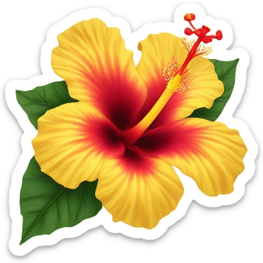 Yellow hibiscus sticker