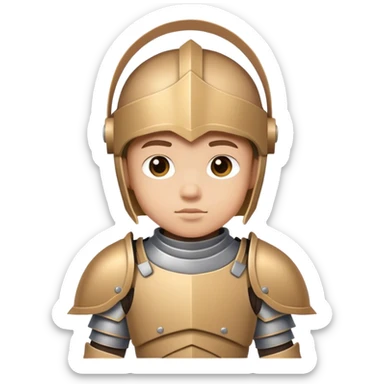 kid with a cardboard armor sticker
