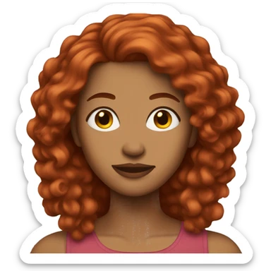 Tan woman red hair sticker