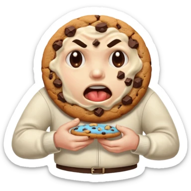 Angry person that’s eating a lot of cookies sticker