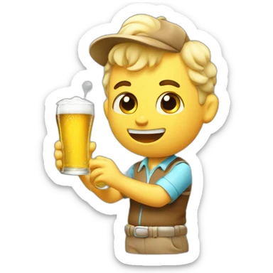 Cute Fifties Golfer drinks beers sticker