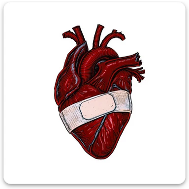 emo heart with a bandage sticker