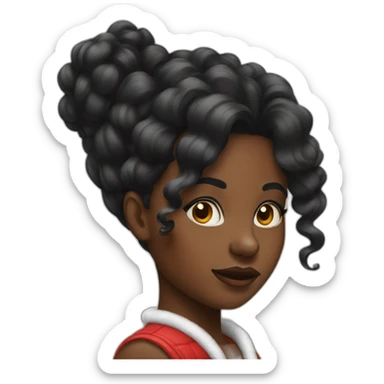 Black girl with blowout Christmas   sticker