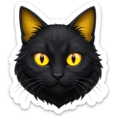 profile of scary black cat with fur raised and back arched sticker