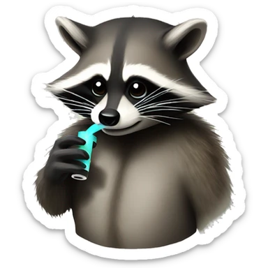 Raccoon vaping sticker