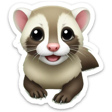 Ferret on the grass sticker