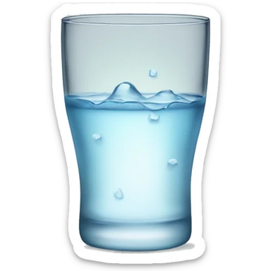 half filled water glass sticker