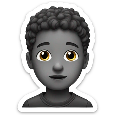 monochrome portrait of a boy sticker