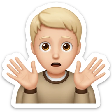 Shocked face with nub hands sticker