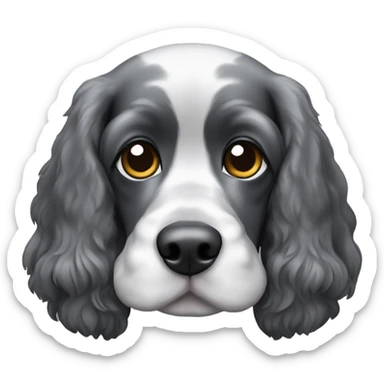 Black and grey cocker spaniel sticker