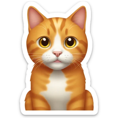 orange cat with white spots sticker