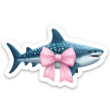 Whale shark with a pastel pink bow  sticker