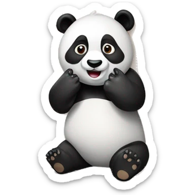 panda abriendo una caja  sticker
