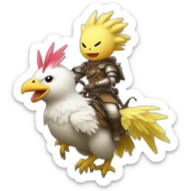 Moogle riding chocobo sticker