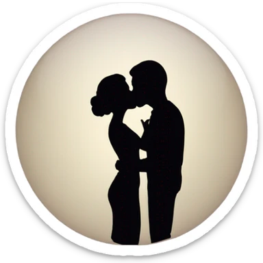 Couple kissing silhouette sticker