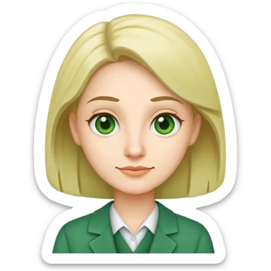 Teacher wearing green sticker