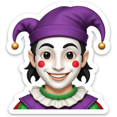 make a black and white jester sticker