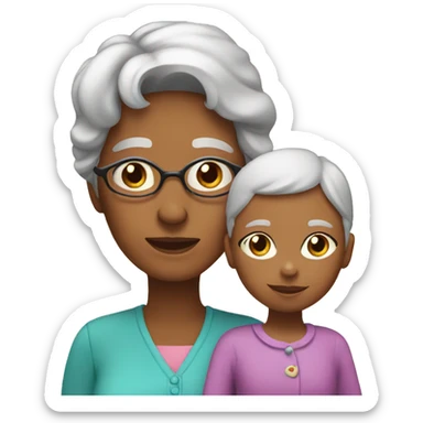 Grandma and granddaughter sticker