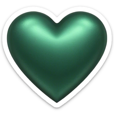 dark Green aesthetic heart with metallic texture sticker