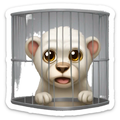 Singe en cage sticker