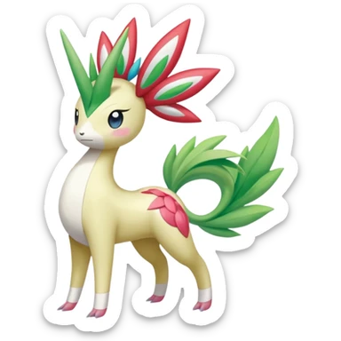 Shaymin-Meloetta-Cresselia-Milotic-Amaura-Pokémon-Fakémon-fusion, full body sticker