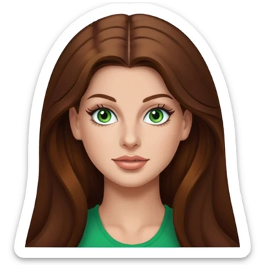 Hannah Stocking green eyes, brown long hair sticker