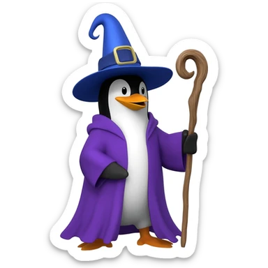 Penguin Wizard sticker