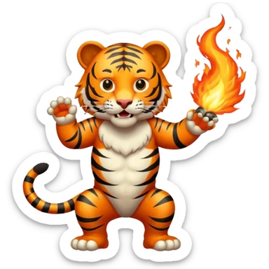 tiger  vintage-circus-performer-spitting-fire sticker