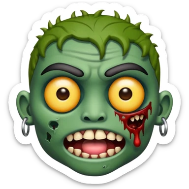 Emoji de zombie fom piercing na sobrancelha  sticker