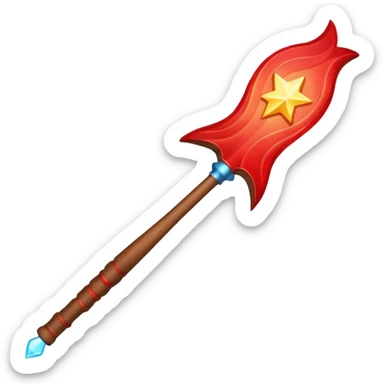 magic wand with red magic wave sticker