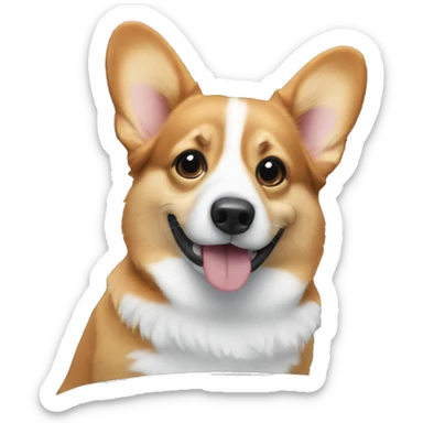 corgi in a blue car sticker