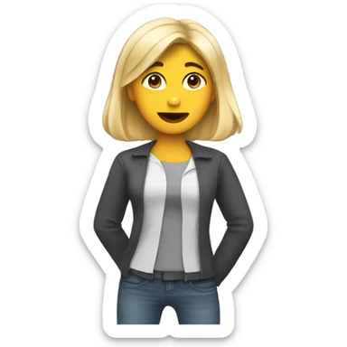 flirty face shoulder shrug  sticker