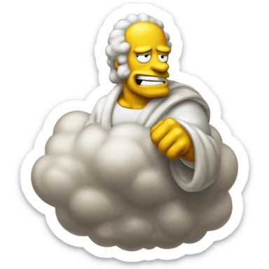 Abraham simpson style classical astrologer shakes fist at cloud sticker