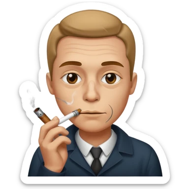 Emoji smoking crack pipe sticker